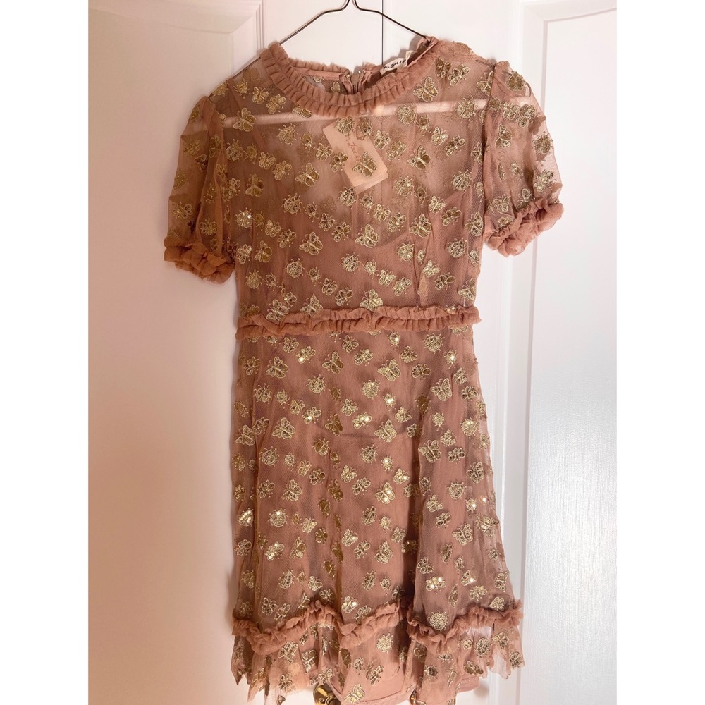 For love & Lemons Golden Tulle MiniDress Butterfly